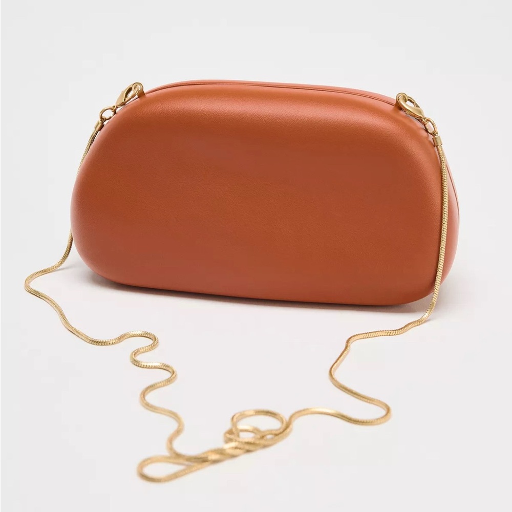 Zara Orange Gold Brassel Clutch - Picture 6 of 14